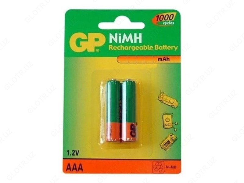 Аккумулятор GP NiMH 1.2V 1000mAh (R03) AAA ReCyko 2*BL