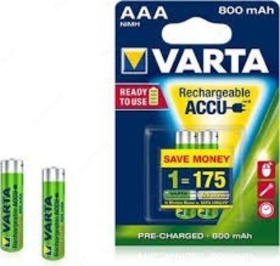 Аккумуляторы VARTA 56703 (AAA) 2*BL 800 mAh R2U - 70 543 сум / шт.