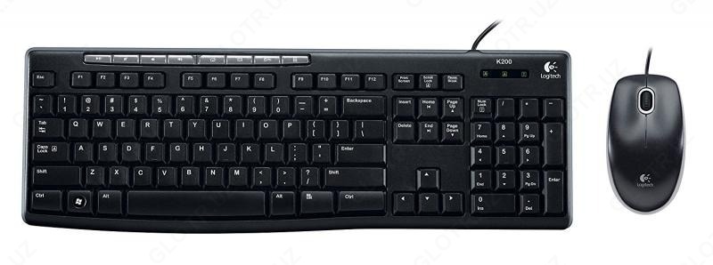 Комплект мышь+клавиатура Logitech Desktop MK200 Black USB