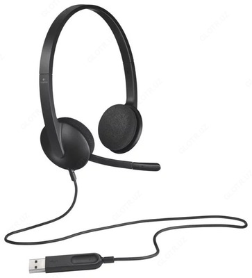 Компьютерная гарнитура Logitech USB Headset H340 черный