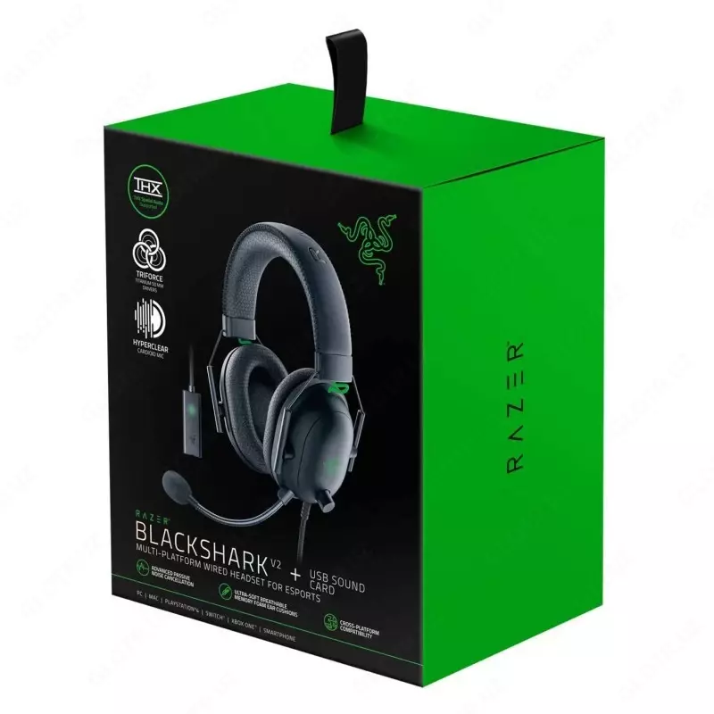 Компьютерная гарнитура Razer BlackShark V2 with USB Sound Card - 1 323 000 so'm