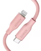 Type-C кабель Anker PowerLine III Flow USB-C with Lightning Connector 3ft Pink (A8662H51)