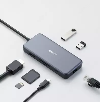 USB-HUB адаптер Anker PowerExpand+ 7-in-1 USB-C PD Ethernet (A8352HA1)