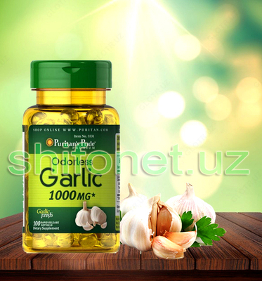 чесночное капсулы от глистов (препарат от глистов и паразитов Puritan's Pride Odorless Garlic (USA)