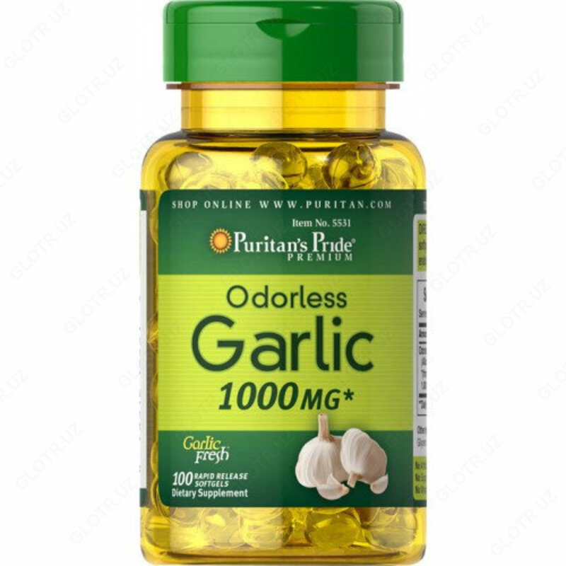 Чесночные капсулы от глистов Puritan's Pride Odorless Garlic (USA)
