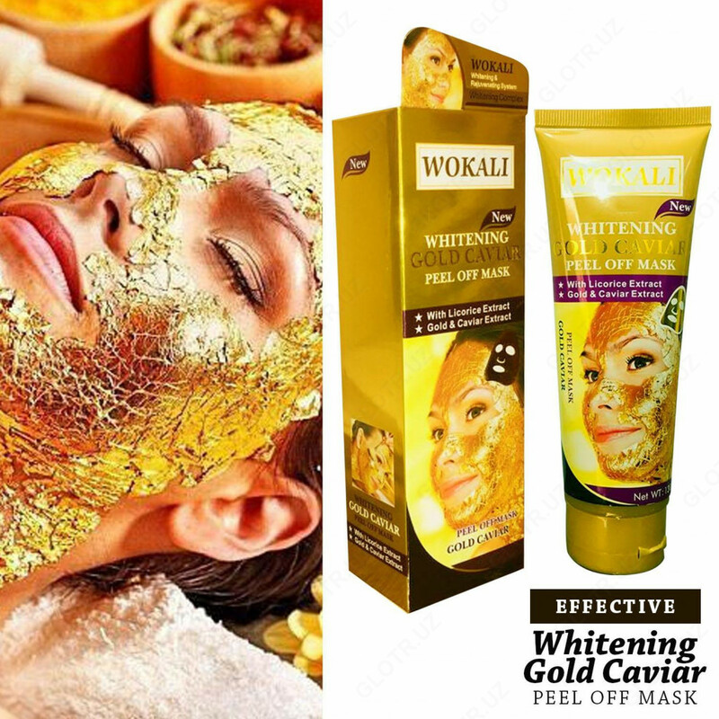 Золотая маска для лица Wokali Whitening Gold Caviar