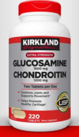 Chondroitin Kirkland bilan glyukozamin tabletkalari Qo'shimcha quvvat Glyukozamin + Xondroitin (220 dona) - 551 544.1 so'm