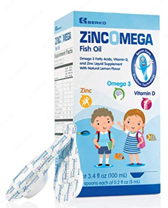  Комплекс Омега-3+Цинк+D для детей Zincomega Vitamins - Fish Oil Berko - 