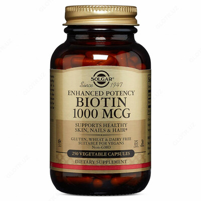 Таблетки биотина для здоровой кожи и волос Solgar Biotin 1000mg (250 шт.)