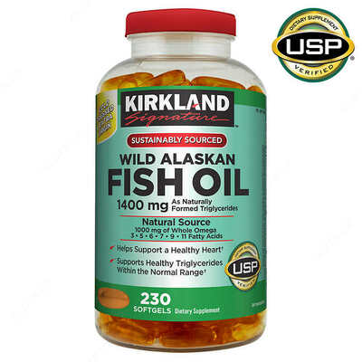 Рыбий жир в капсулах Kirkland Signature Wild Alaskan Fish Oil (230 шт.)