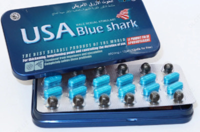 Мужской долгоиграющий и возбуждающий препарат для потенции USA Blue Shark - Голубая акула (12 таблеток)
