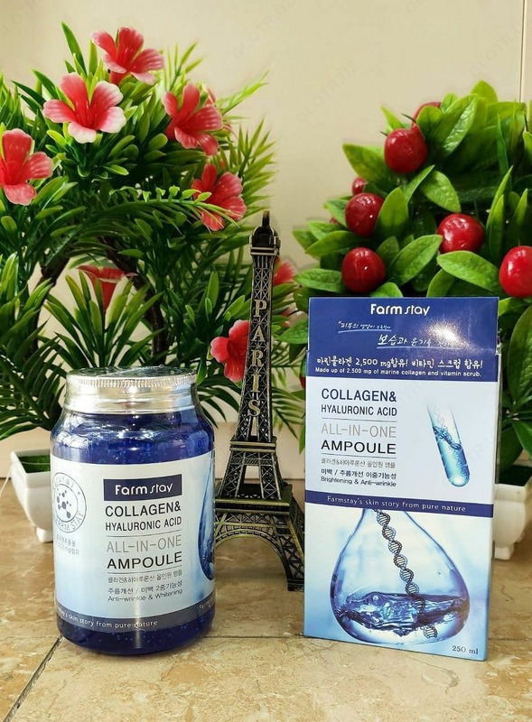 Gialuron kislotasi va kollagen FarmStay bilan ampulali sarum