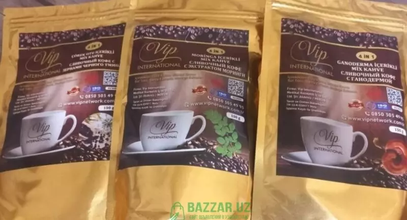 Турецкий кофе Vip 4in 1 с черным тмином и с ганодермой