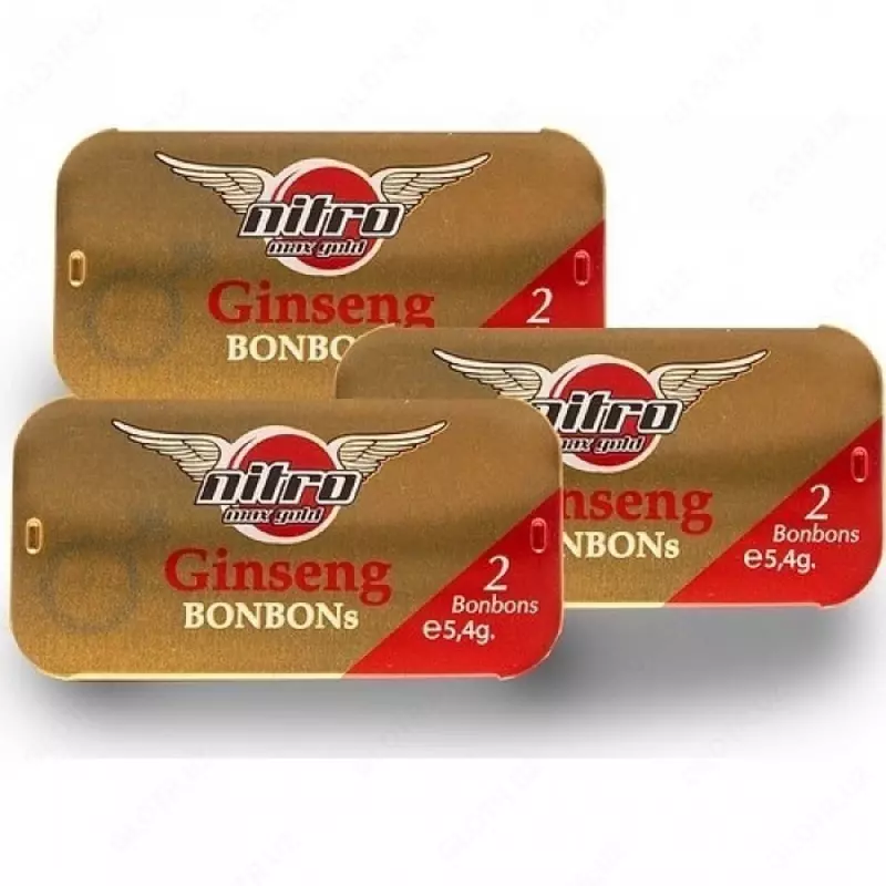 Hayajonlanish uchun konfet Nitro Max Gold Ginseng Bonbon