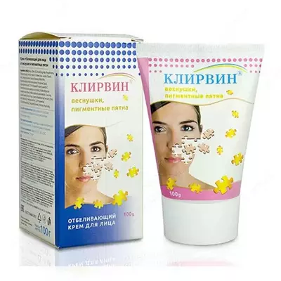 Клирвин Крем отбеливающий для лица от веснушек и пигментных пятен 100 г