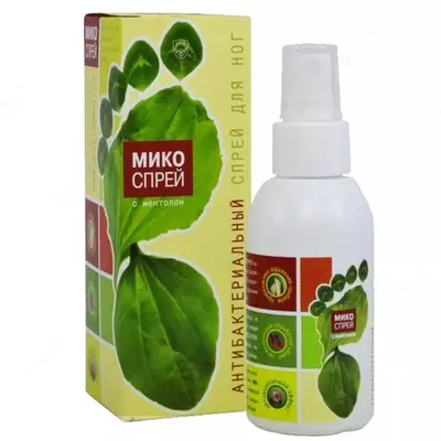 Antibakterial ta'sirga ega Mycospray kosmetik spreyi 100 ml