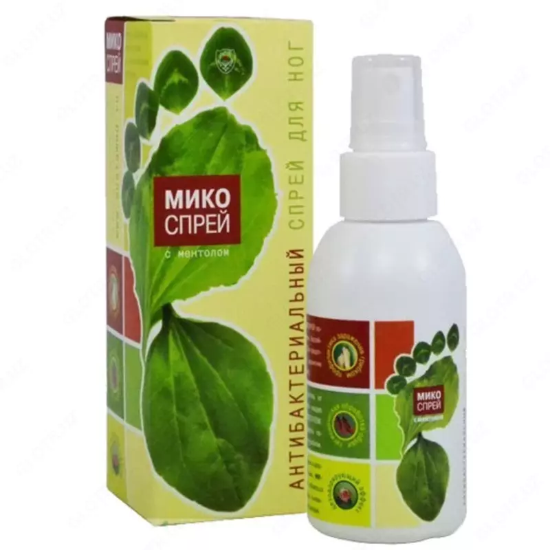 Antibakterial ta'sirga ega Mycospray kosmetik spreyi 100 ml