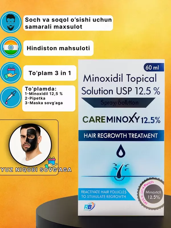 CareMinoxy 12.5% Hair Regrowth Treatment