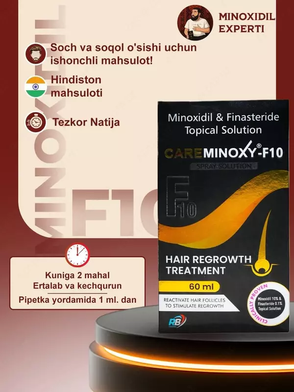 CareMinoxy-F10 Minoxidil & Finasteride Topical Solution