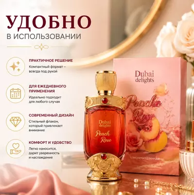  Hamidi Dubai Delights Peach Rose  konsentrlangan atir moyi