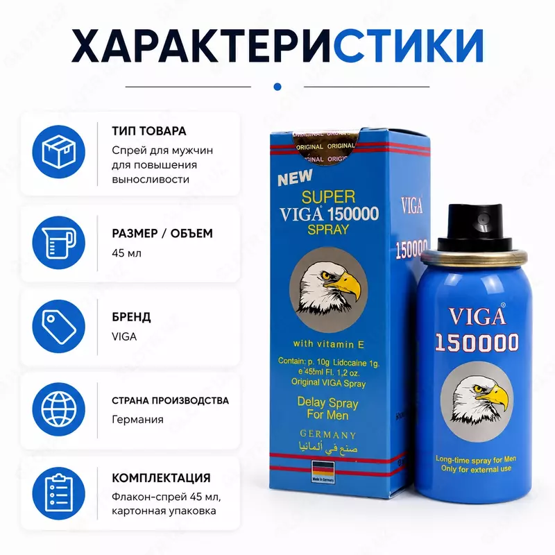  Спрей-пролонгатор Super Viga 150000 (усиленная формула) - 