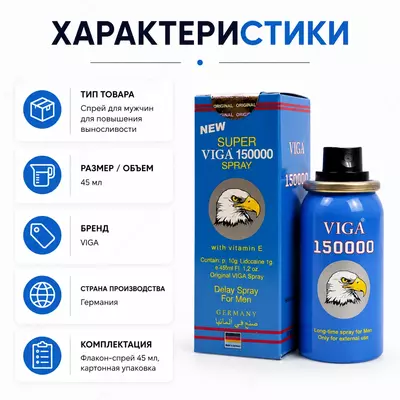  Спрей-пролонгатор Super Viga 150000 (усиленная формула) - 