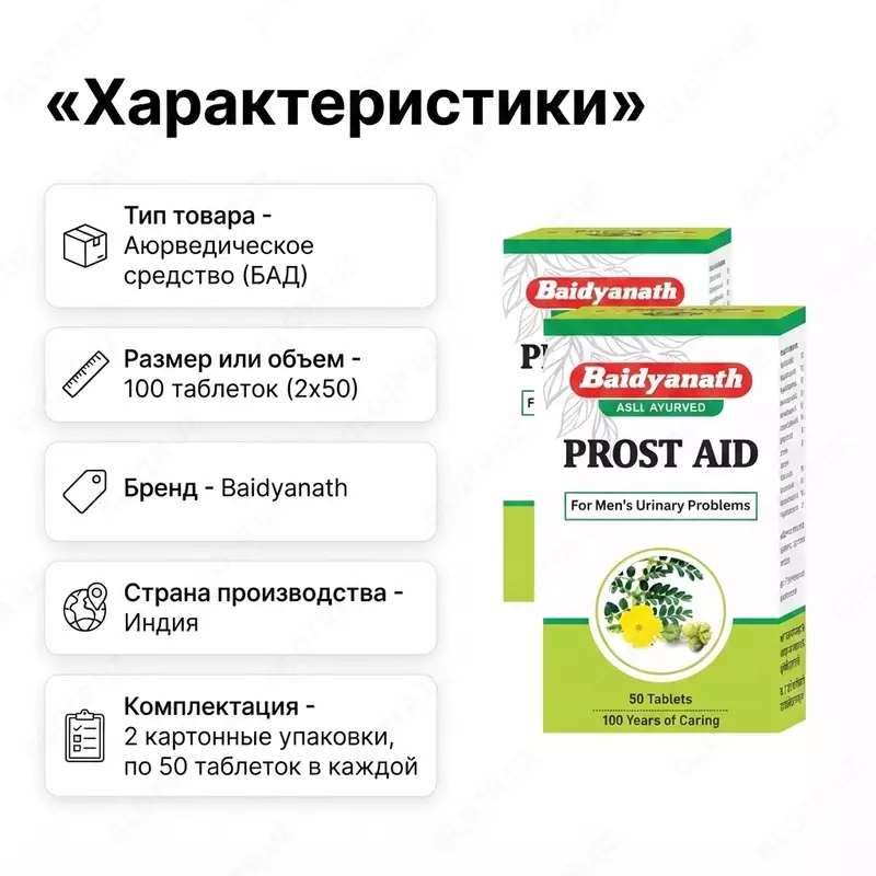  Prost Aid (Простейд) — препарат для поддержки мужской мочеполовой системы - 