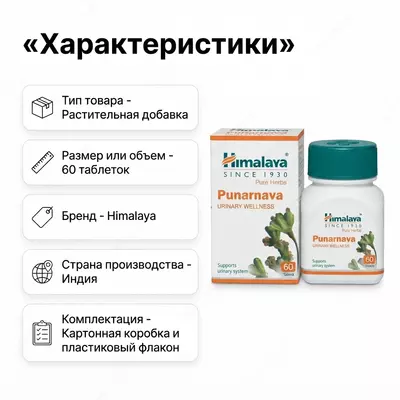  Punarnava (Punarnava) kapsulalari  60 tabletka - 