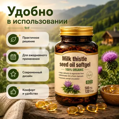   Sut qushqo‘nmasi urug‘i yog‘i kapsulalari (Milk Thistle Seed Oil Softgel)