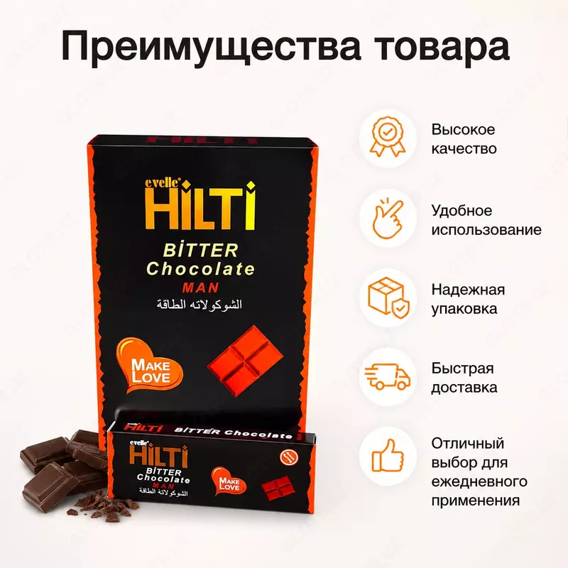 Hilti Bitter Chocolate Man — шоколадный продукт для взрослых мужчин.