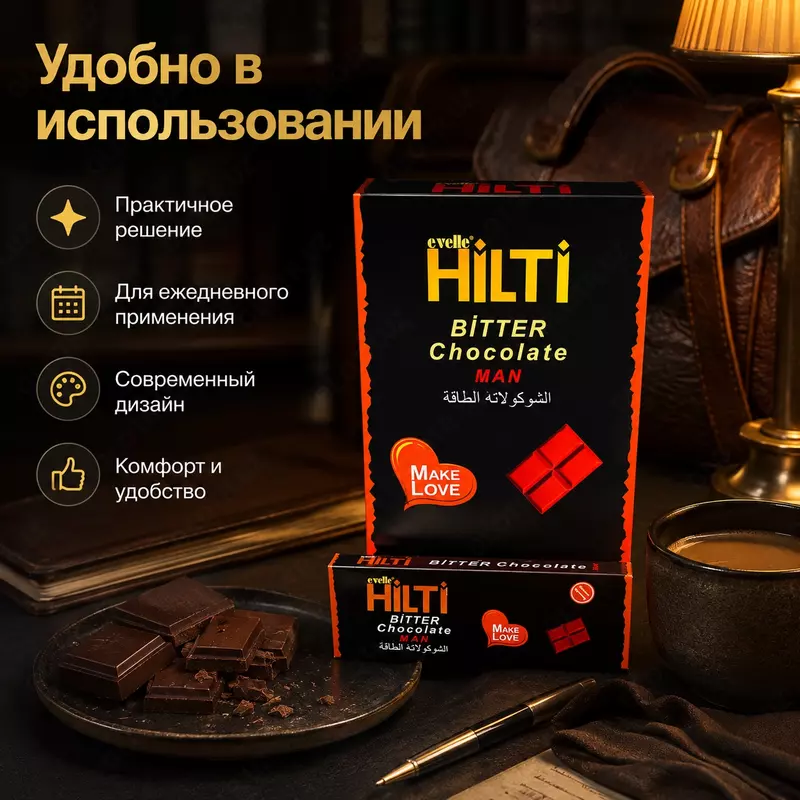   Hilti Bitter Chocolate Man — шоколадный продукт для взрослых мужчин.