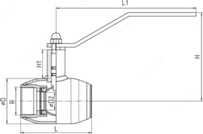 Кран шаровый DN15 PN40 стальной резьбовой Temper 28020015 - 201 600 сум / шт.