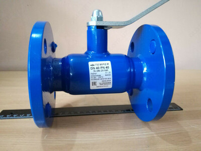 Кран шаровый DN40 PN40 фланцевый стальной под задвижку Temper Россия