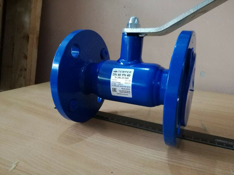 Кран шаровый DN40 PN40 фланцевый стальной под задвижку Temper Россия
