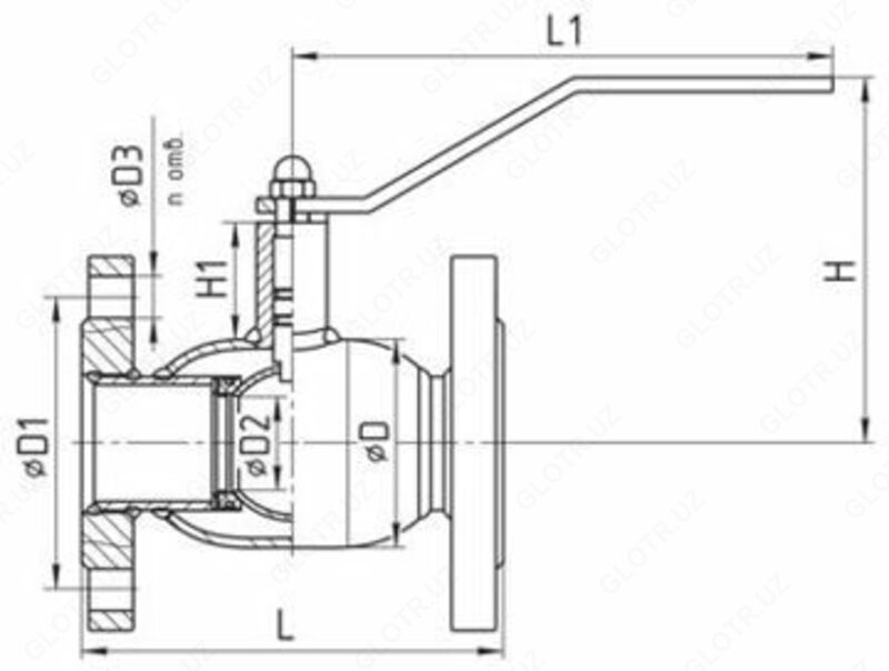 Кран шаровый стальной DN65 PN16 фланцевый под задвижку Temper Россия - от {0} сум