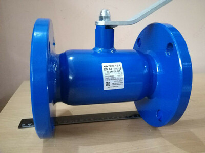 613 200 сум / шт. Кран шаровый стальной DN65 PN16 фланцевый под задвижку Temper Россия