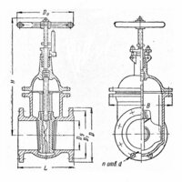   Задвижка чугунная Ду 200 PN 16 EPDM фланцевая с обрезиненным клином