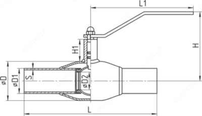 Кран шаровый стальной приварной DN150 PN25 Temper Россия Оптом и розница