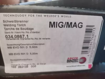 3 838 800 сум / шт. Горелка МВ EVO 501D 5м Abicor Binzel