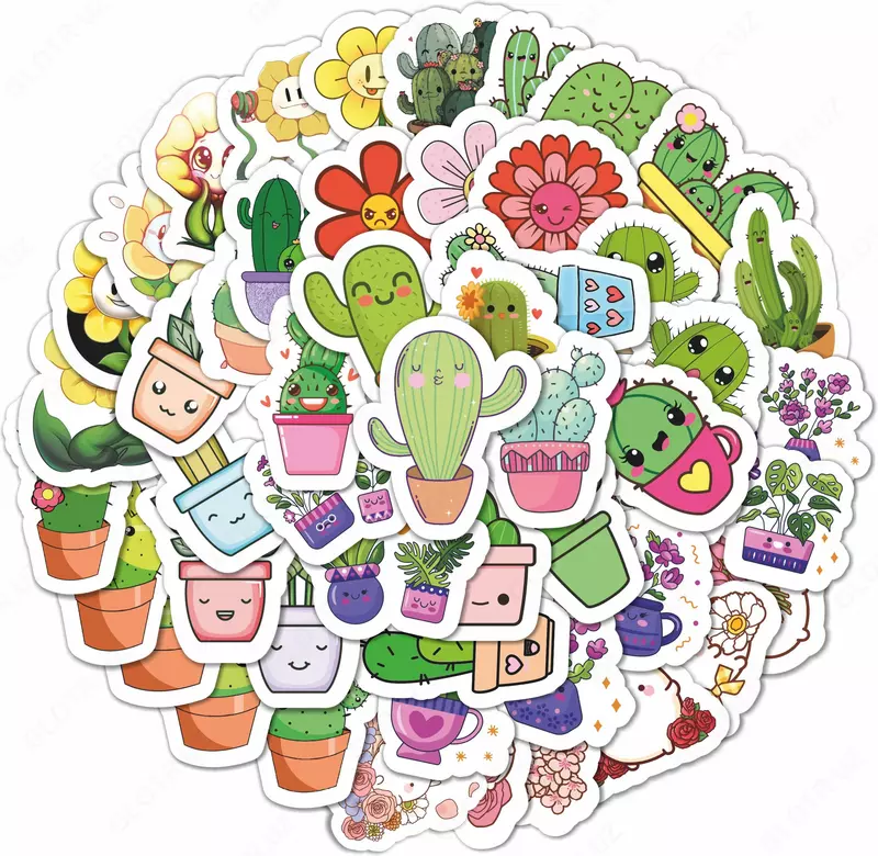 Набор наклеек Kawaii Flowers  А6  9л  артикул STP293