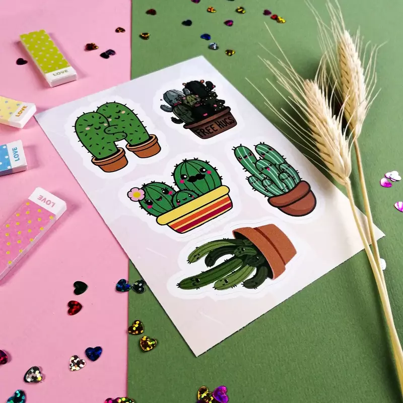   Набор наклеек Kawaii Flowers  А6  9л  артикул STP293