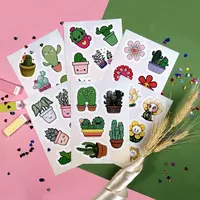  Набор наклеек Kawaii Flowers  А6  9л  артикул STP293 Только оптом