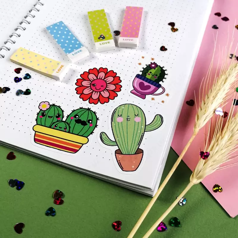  Набор наклеек Kawaii Flowers  А6  9л  артикул STP293 - CHANDRA TASHKENT