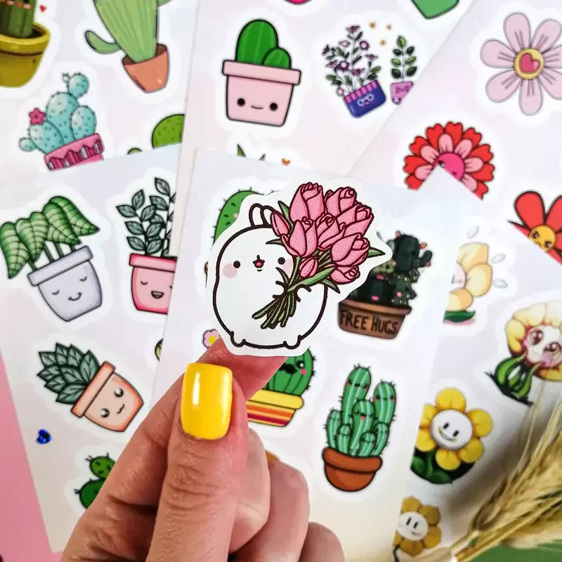  CHANDRA TASHKENT - Набор наклеек Kawaii Flowers  А6  9л  артикул STP293