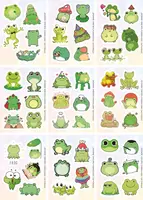  Набор наклеек Kawaii Frogs  А6. 9л  артикул STP294 - 