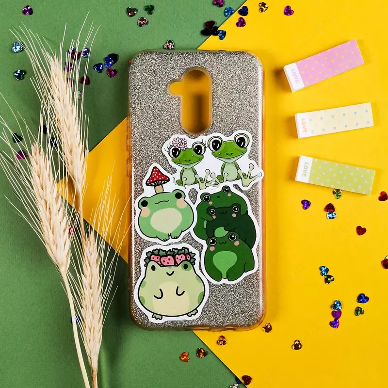  Набор наклеек Kawaii Frogs  А6. 9л  артикул STP294 Только оптом