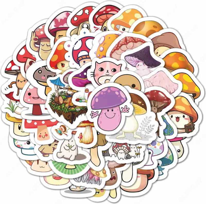 Набор наклеек Kawaii Mushrooms  А6. 9л  артикул STP295
