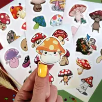  Набор наклеек Kawaii Mushrooms  А6. 9л  артикул STP295 Только оптом