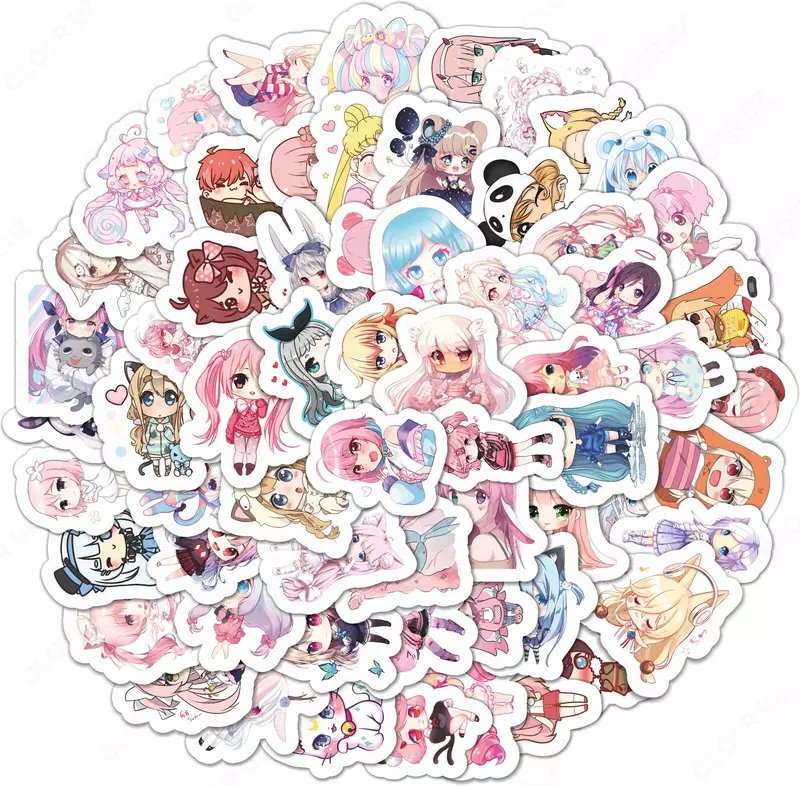 Набор наклеек Kawaii Anime  А6. 9л  артикул STP297