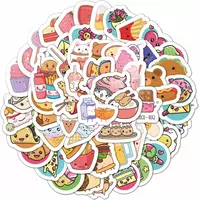 Набор наклеек Kawaii Food  А6. 9л  артикул STP298